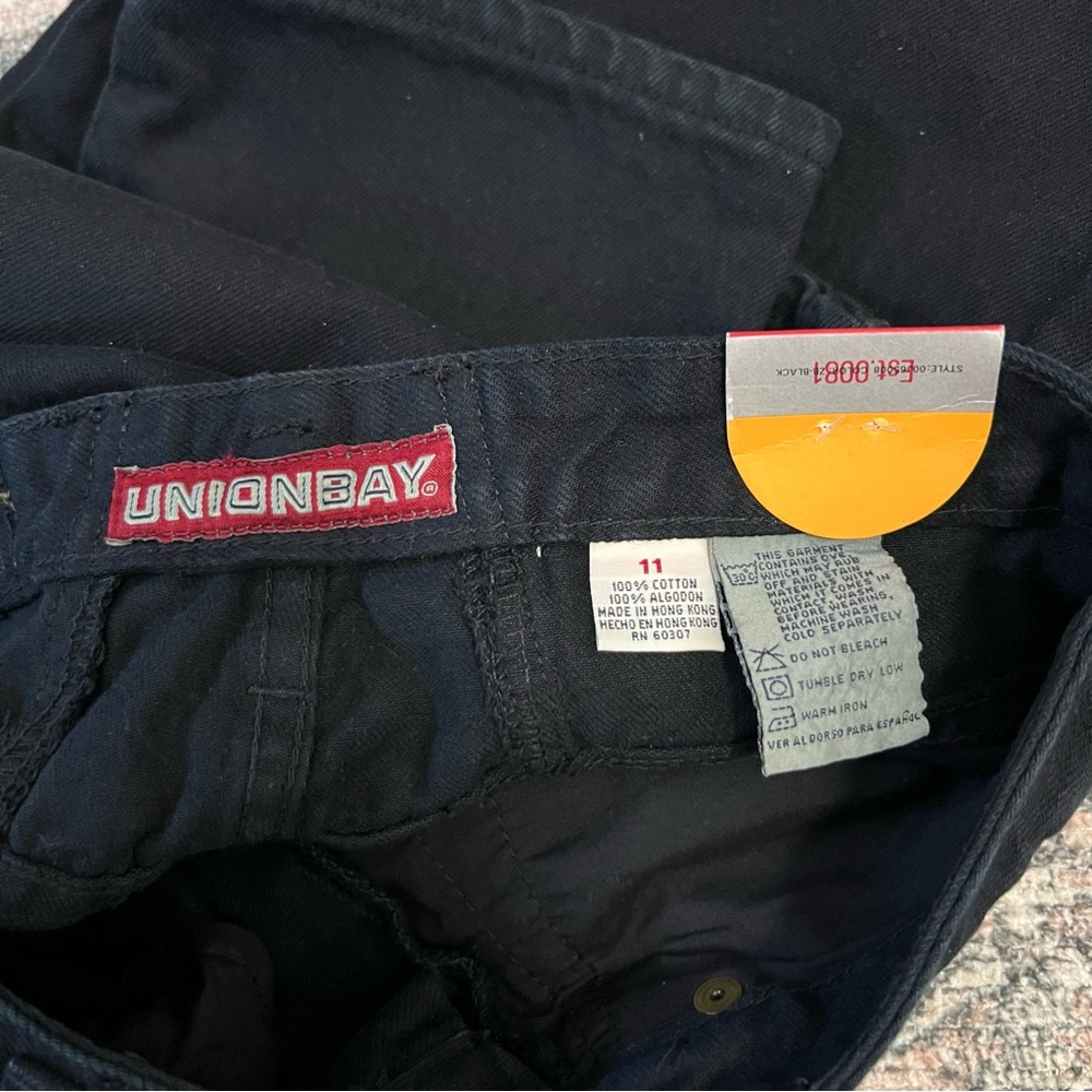 Vintage 90s Unionbay Black High Rise Baggy Jeans Women’s Size 11 NWT Y2K - Picture 7 of 15